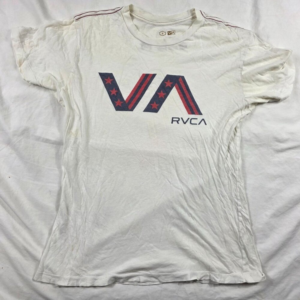 RVCA Artist Network Program Mens Size Small White Graphic Logo T Shirt Casual